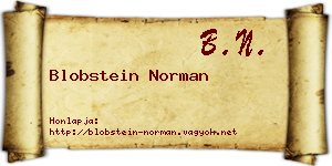 Blobstein Norman névjegykártya